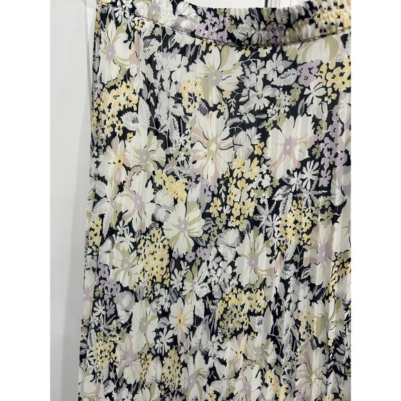 Chaps Floral Pleated Midi Skirt Multicolor Size XL - Picture 4 of 8